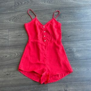 Backless Red Romper